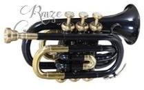 Rmze Professional Black-Gold Pocket Trumpet