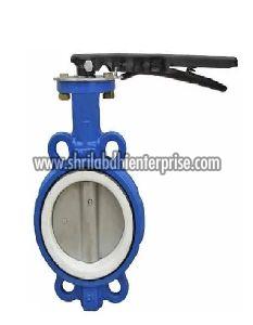 MS Body With Teflon Lining Butterfly Valve