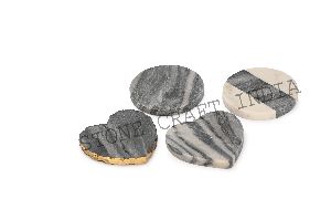 Black Marble Coasters Set of 4