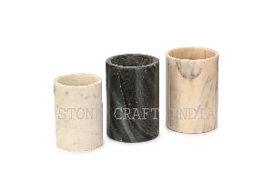 Natural Marble Tumbler White, Grey and Off White Marble Tumbler Kitchen ware Tools and Accessories