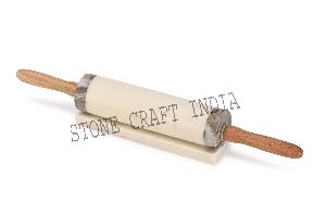 Black Marble Rolling Pin with Marble base