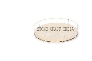 Marble Trays with Metal Handles