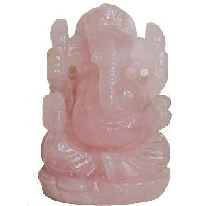 Rose Quartz Ganesh Statue