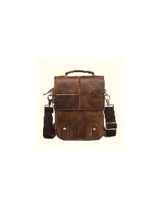 Rugged Cowhide Leather Messenger Bag