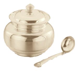 1003 Silver Plated Ghee Pot Set