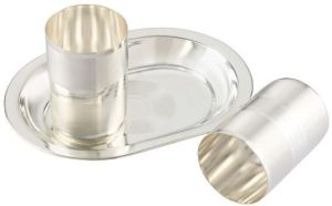 1021 Silver Plated Tray Glass Set