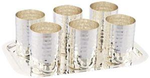 1055 Silver Plated Tray Glass Set