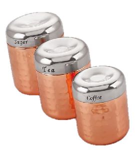 3020C COPPER PLATED CANISTER SET