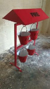 Fire Bucket Stand with 4 Bucket