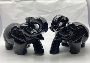 Black Obsidian Elephant Statue