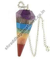 7 Chakra Quartz Pendulum