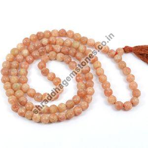 Sunstone Beads Mala