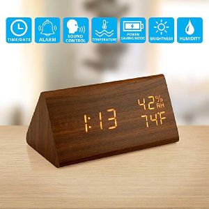 Wooden LED Alarm Table Clock
