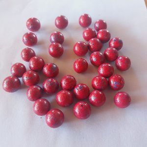 Red Painted Glass Balls Italian Polished