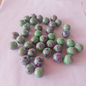 Green Painted Glass Balls Italian Polished