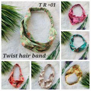 Digital Printed Cotton Rayon Twist Hair Band