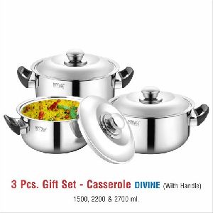 3 Piece Divine Stainless Steel Casserole