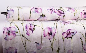 Floral Printed Linen Fabric
