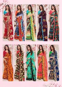 New Designer Printed Sarees Pack Of 10