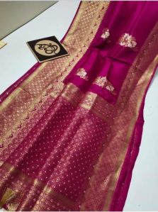 Beautiful zari worked party wear Georgette silk saree