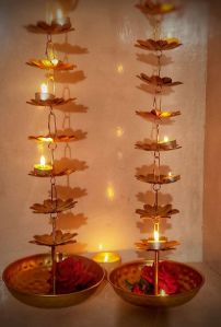 Lotus Shaped Hanging Urli Pot for Floating Diyas