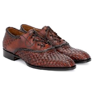 Smith brown leather oxford men shoes