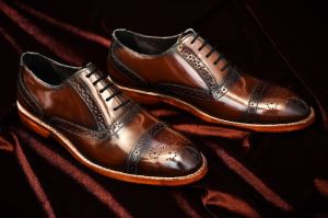 PARTY WEAR/FPRMAL/Goodyear Welted - Brown Leather Brogue Oxfords Shoes for Men's-NEORON