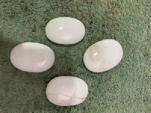 Natural White Jade Palm Gemstones