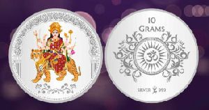 Sikkawala Durga ji 999 Silver Color Coin 10 Gm