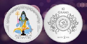 Sikkawala Bhagwan Shiv 999 Silver Color Coin 10 Gm