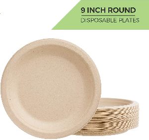 9 Inch Sugarcane Bagasse Plates