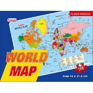 Cardboard World Map Jigsaw Floor Puzzle
