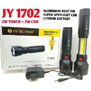 JY SUPER 1702 1800mAh Rechargeable Battery Plastic Torch