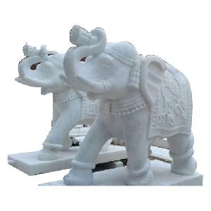 Marble Elephant Statue