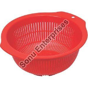 Red Plastic Colander