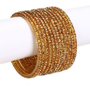 Golden Glass Bangles Set