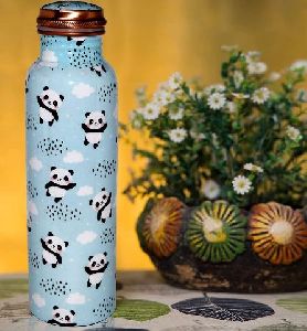 Panda Printed Copper Water Bottle