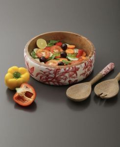 Wooden Salad Bowl with Serving Spoon