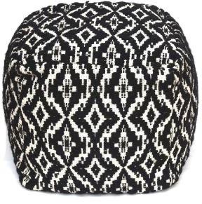 Black Cotton Pouf