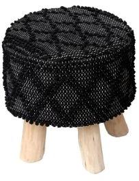 Black Ottoman Stool