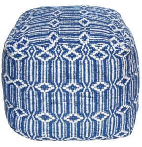 Blue Cotton Pouf