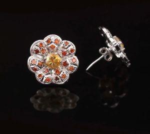 925 Sterling Silver 9.99 Grams Citrine Earrings