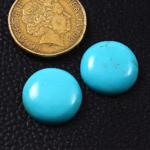 Arizona Turquoise Round Flat Back Cabochon Turquoise Loose Gemstones