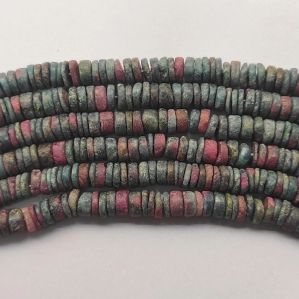 Natural Ruby Zoisite Tyre Shape 8 Inch Smooth Polish Stone Beads