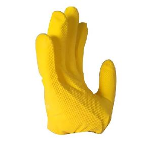 Yellow Rubber Household Gloves