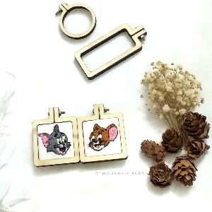 Hand Embroidered Tom and Jerry Keychain