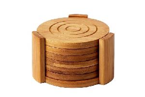 Wooden Round Coaster Set