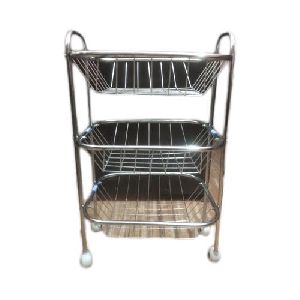 Stainless Steel Fruit Basket Trolley