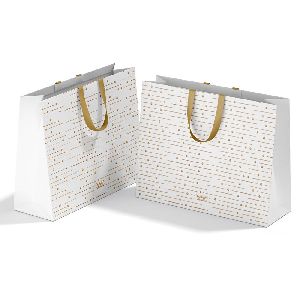 Fancy Paper Carry Bag with Imported Ribbon