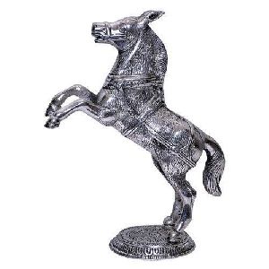 Oxidized Metal Jumping Horse